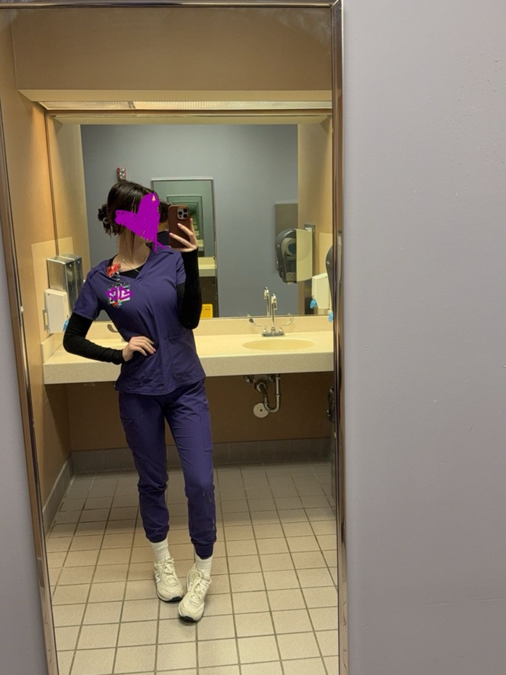 Med Couture Grape Purple Scrub Bottoms - Extra Small Tall (XST)